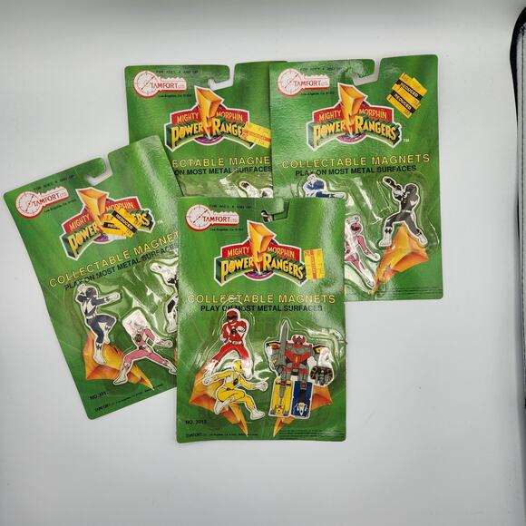 Mighty Morphin Power Rangers Collectable Magnets Vintage 4 Sets Tamfort 1990s - Picture 1 of 9